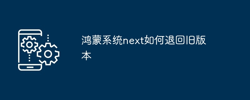 鸿蒙系统next如何退回旧版本